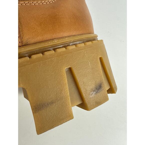 Steve Madden Charges Brown Leather Chunky Platform Chelsea Boots Size 39/ US 8.5 - Picture 9 of 10